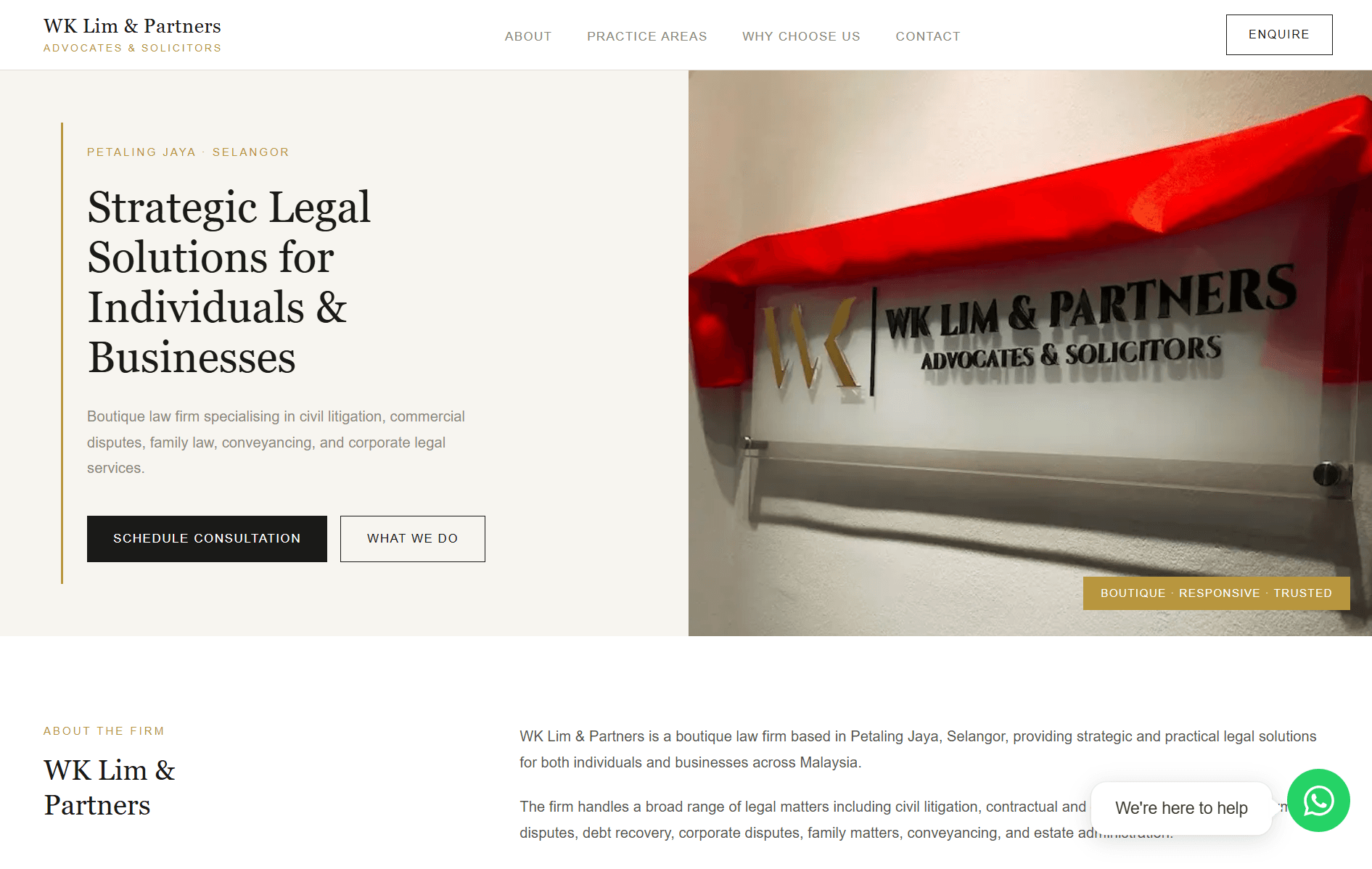 WK Lim & Partners website preview